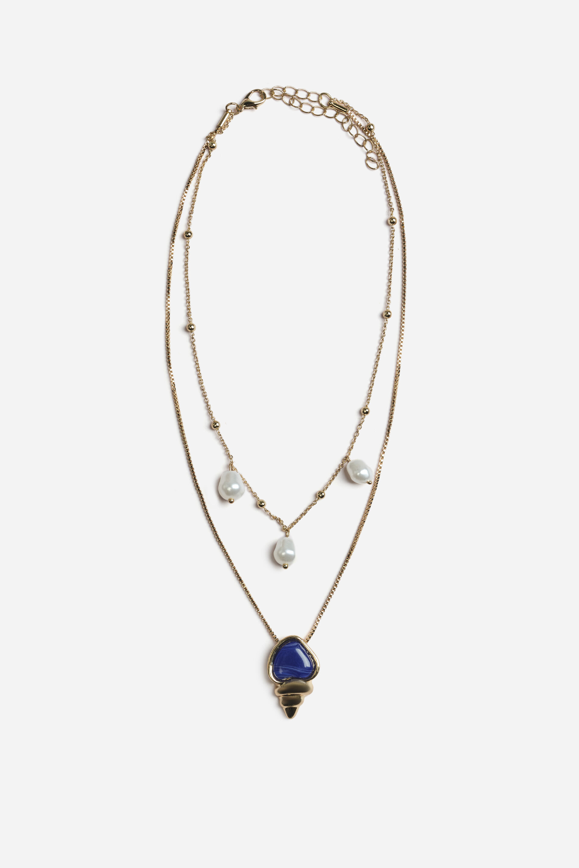 Deep Blue Stone Pendant Necklace, , image 1